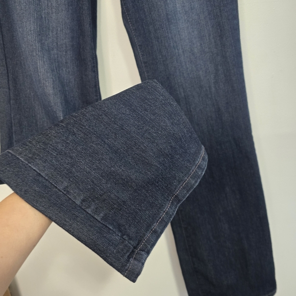 NYDJ Straight Leg Burbank Wash Blue Jeans Embrodered Beaded Pockets - Picture 5 of 13